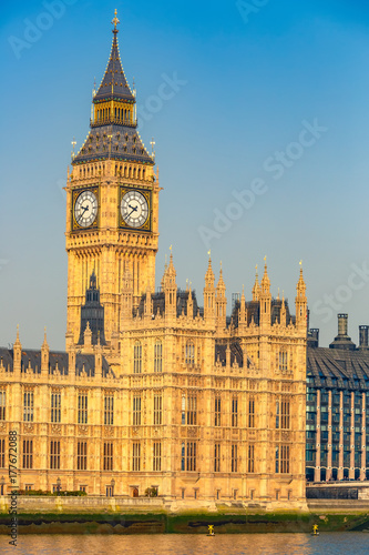 Big Ben and houses of parliament in London  UK