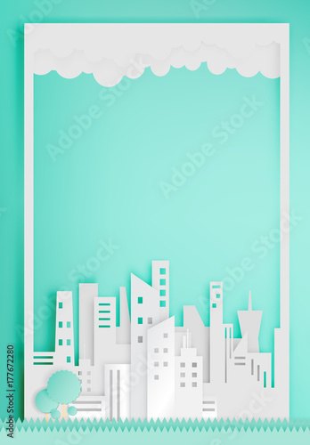 Beautiful eco cityscape paper art