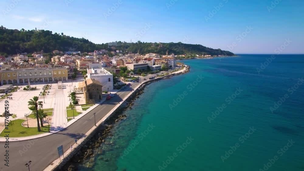 4K (UHD) Aerial view of Zakynthos city in Zante island, in Greece 4K (UHD) Aerial view of Zakynthos city in Zante island, in Greece