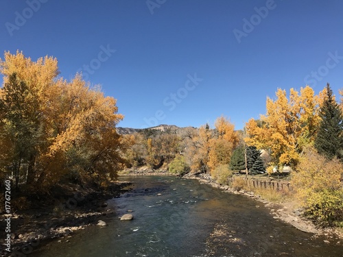 fall trees and Animas River Durango Colorado