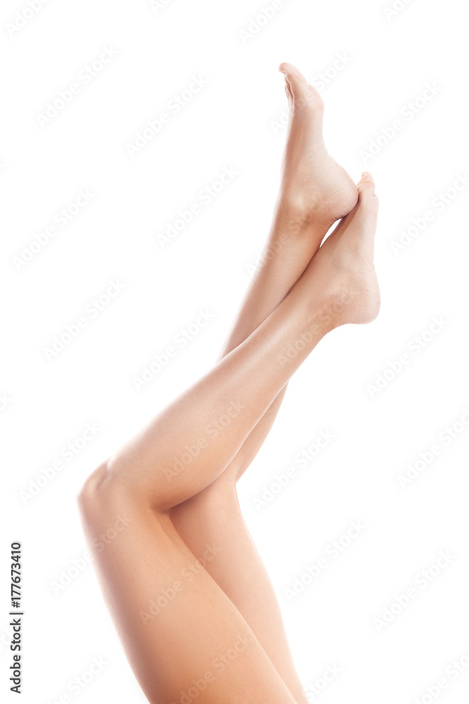 Beautiful smooth legs of young woman close-up