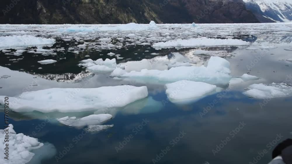 Glacier in Alaska with water reflection landscape Glacier in Alaska with water reflection landscape