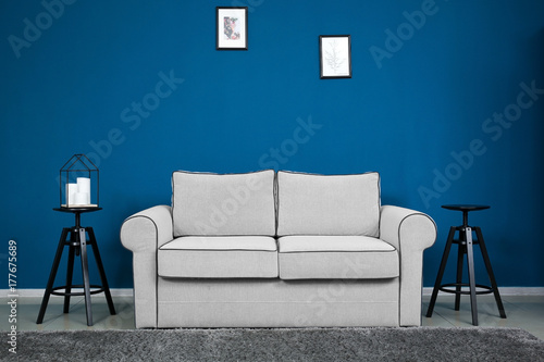 Comfortable sofa in living ...