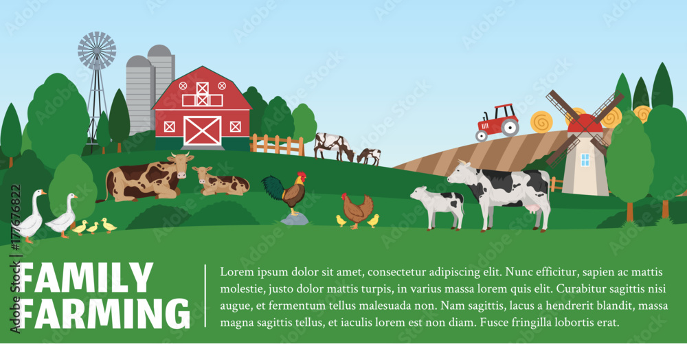 Vector farming landscape Vector farming landscape