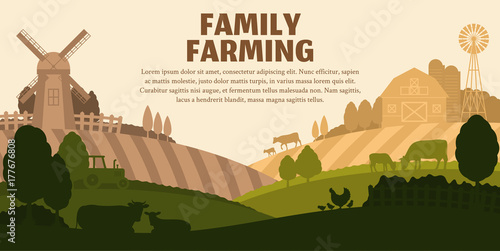 Vector farming landscape