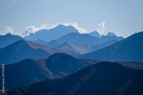 Fototapeta Naklejka Na Ścianę i Meble -  Tatra mountain peak view in Slovakia in sunny day