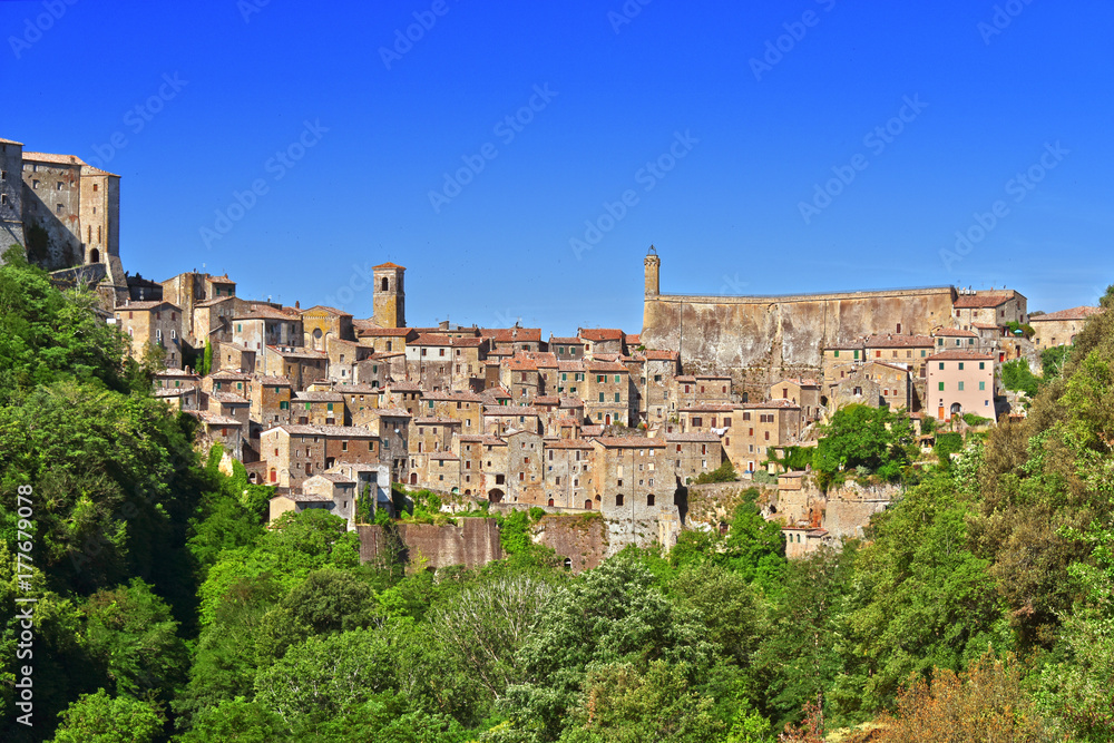 City of Sorano in the province of Grosseto in Tuscany, Italy