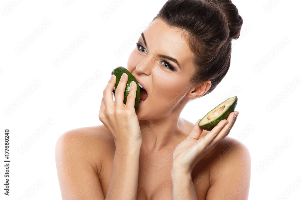 Funny woman with avocado Funny woman with avocado