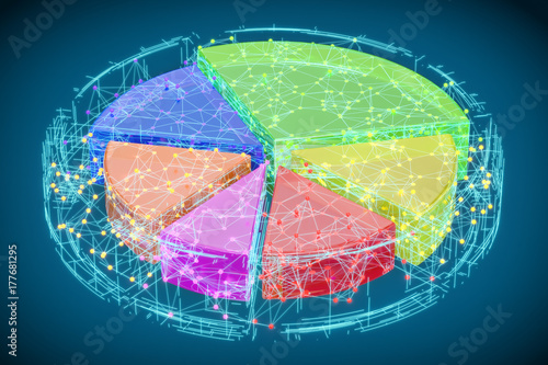 Abstract Colored Pie Chart, 3D rendering photo