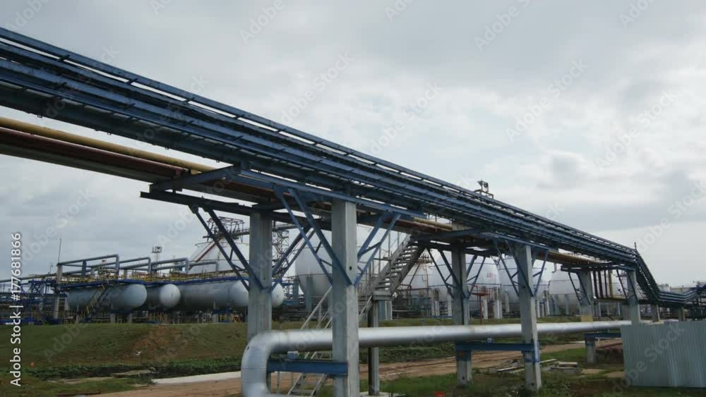 Camera Shows Spherical Reservoirs at Refinery Plant Camera Shows Spherical Reservoirs at Refinery Plant