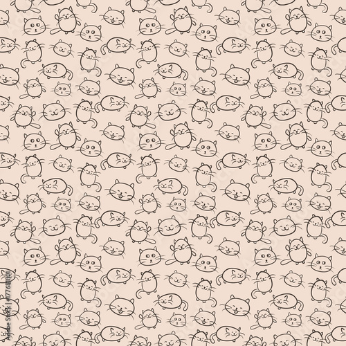 kittens vector background seamless small cat beige
