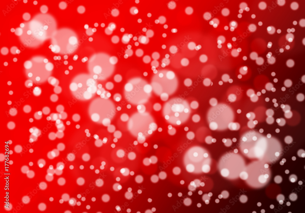 Glitter light abstract red bokeh christmas blurred background