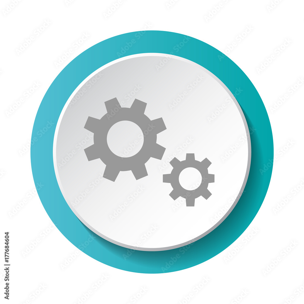 Gear - 3d button isolated on white background. Vector. Gear - 3d button isolated on white background. Vector.