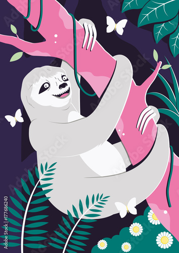 Sloth In Jungle