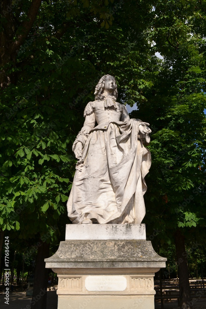 Statue of Anne Marie Louise d'Orleans, in Jardin du Luxembourg, tourist attraction in Paris, France