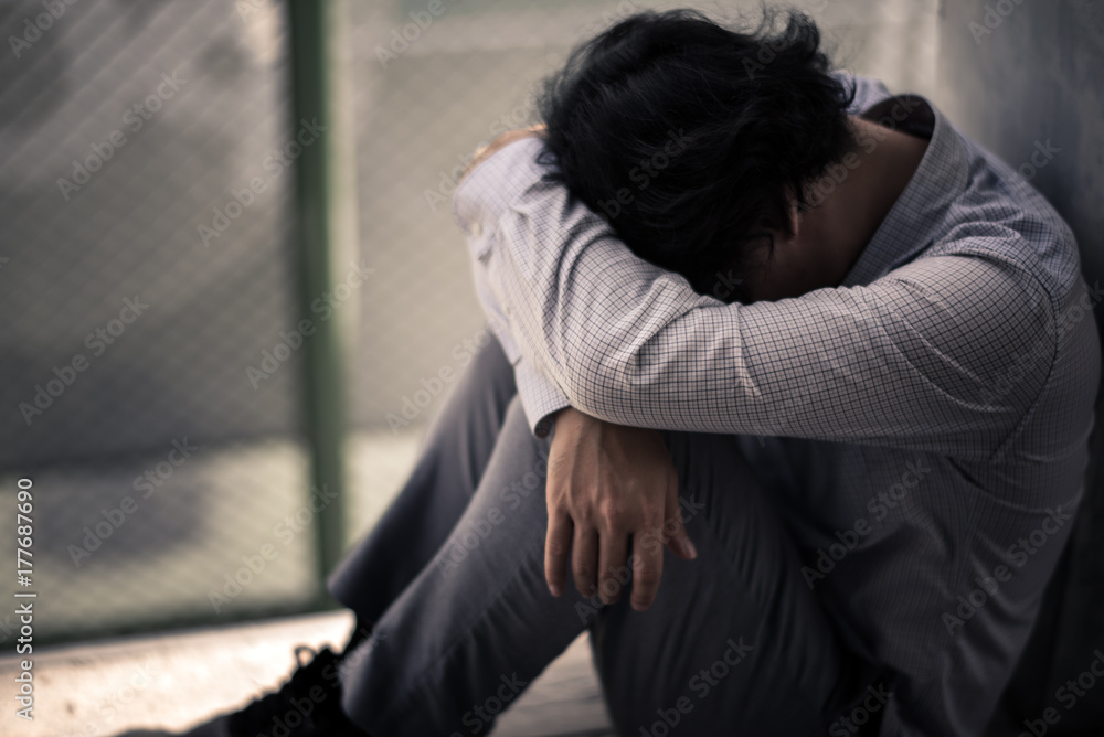 business man is stressed from his work. depression and anxiety concept. business man is stressed from his work. depression and anxiety concept.