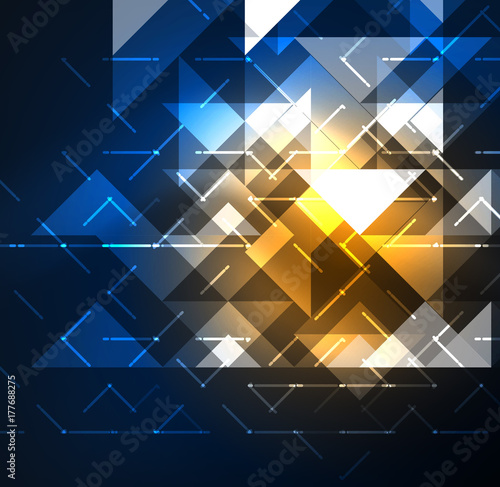 Cosmic electric background with shiny glowing plexus electricity impulses