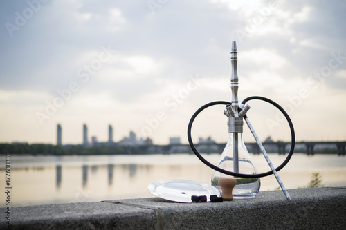 Hookah on the background of the city