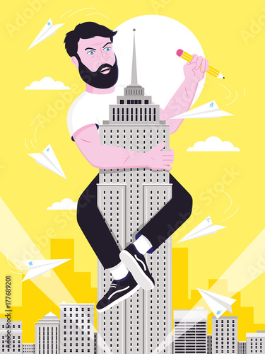 Man On Empire State Building