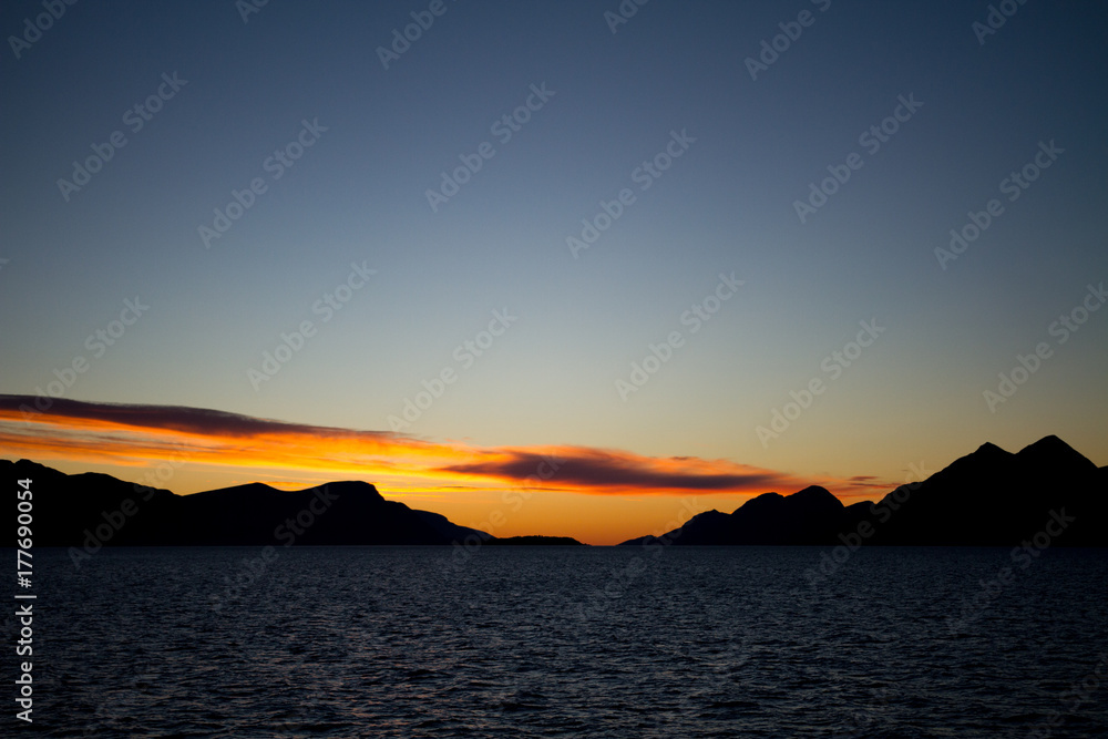 Northern Sunset in outer fjords