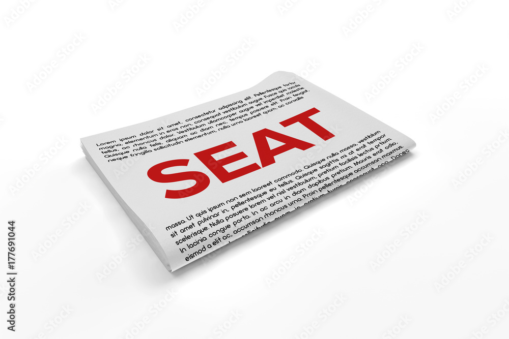 Seat on Newspaper background Seat on Newspaper background