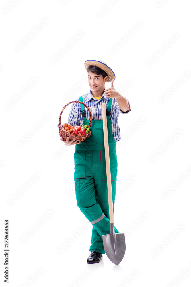 Young farmer isolated on the white background Young farmer isolated on the white background