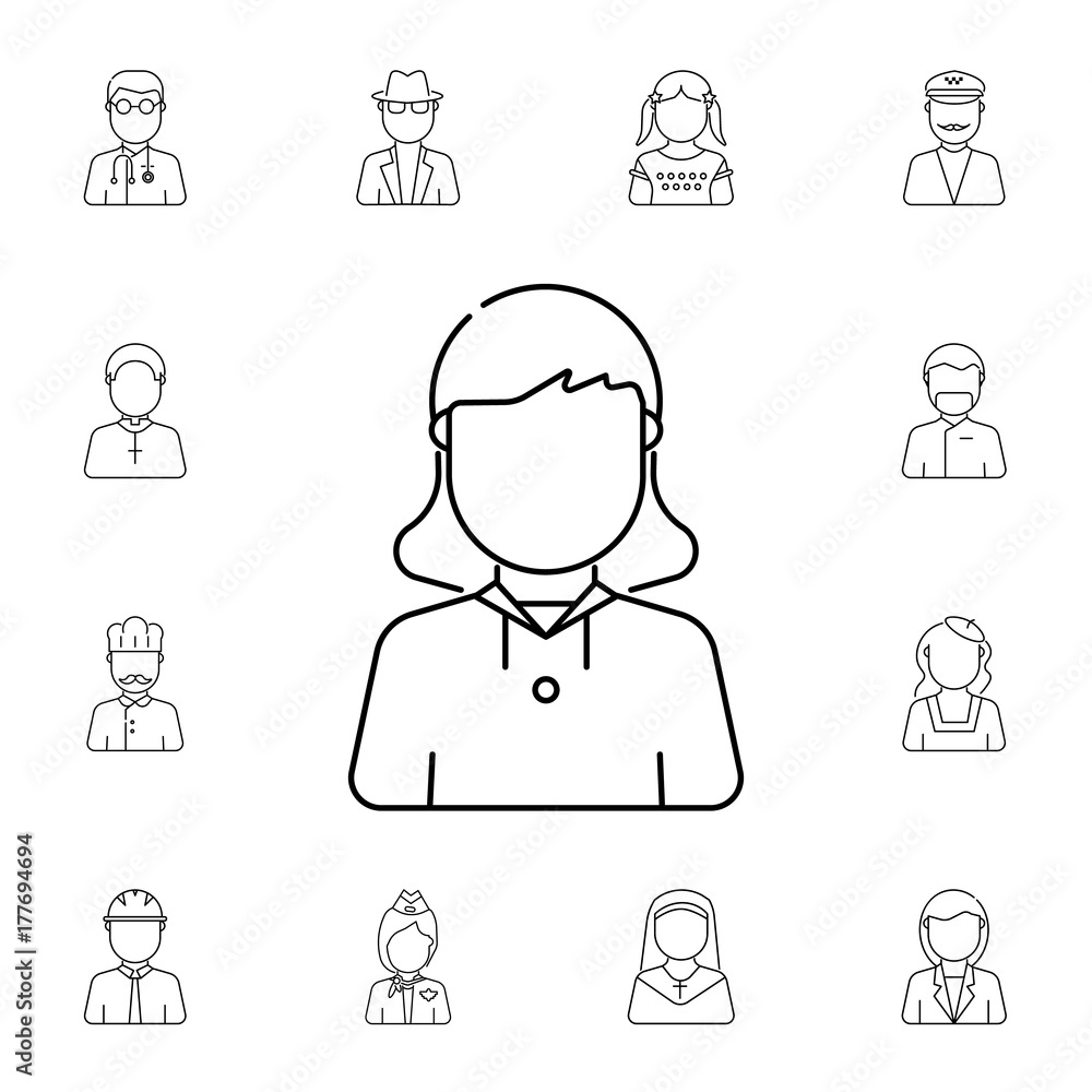 scout girl avatar. Set of avatar icons scout girl avatar. Set of avatar icons