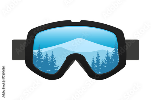 Snowboard goggles vector illustration.