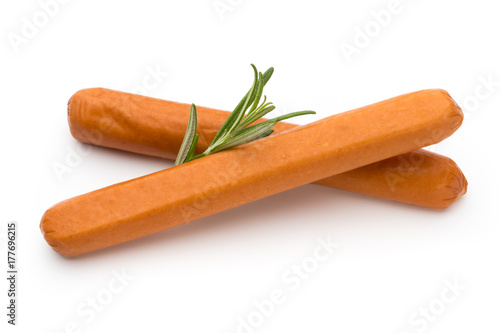 Fresh sausage isolated over white background.