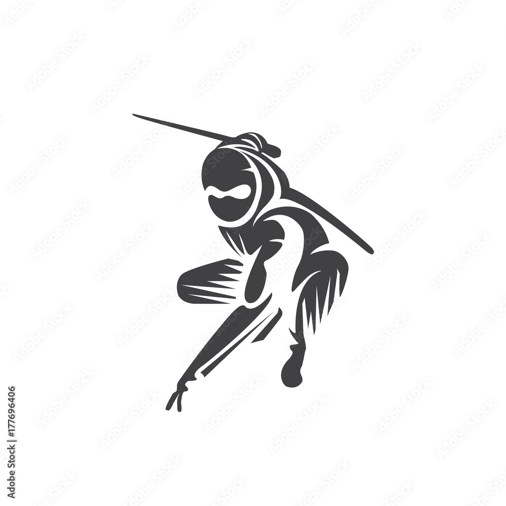 Stance Ninja Silhouette Logo Stock Vector Adobe Stock