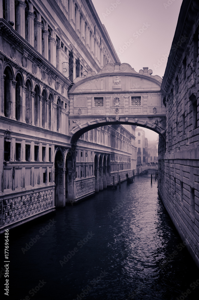 Lovers Bridge of Venice in Winter