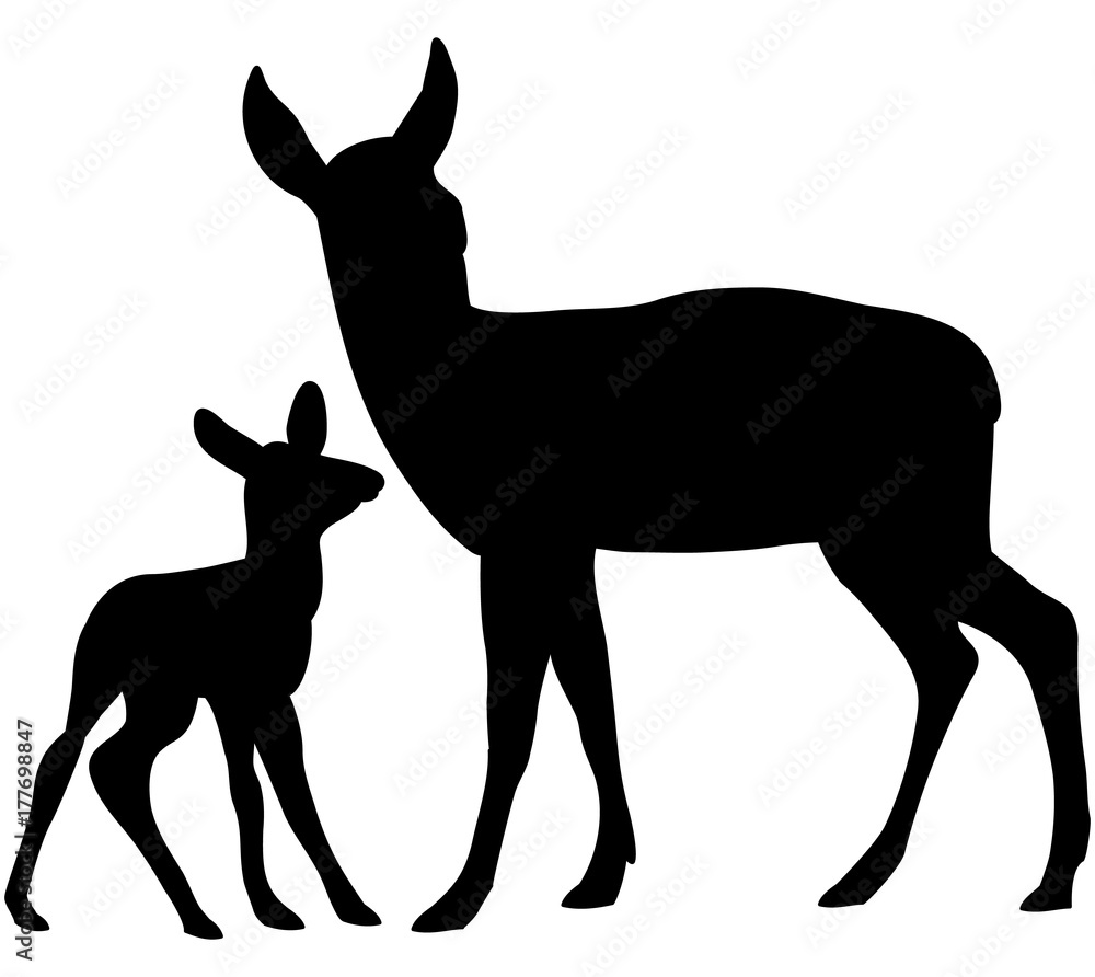 Vector Silhouettes of Deers