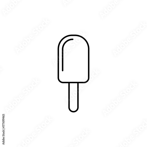 popsicle ice cream line black icon