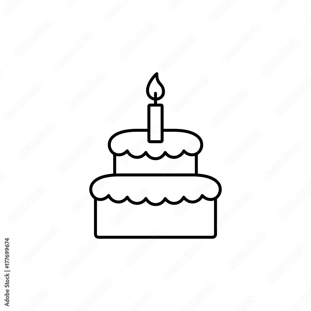 birthday cake backery line black icon birthday cake backery line black icon