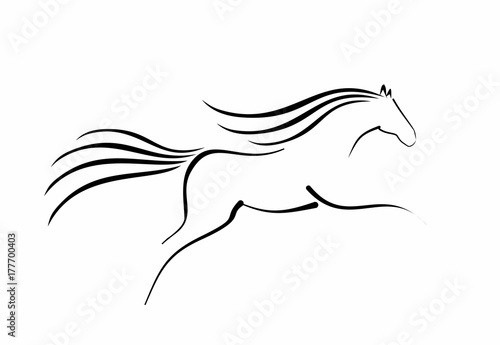 sketch of running horse 
