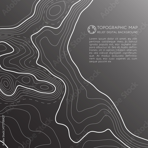Map line of topography. Vector abstract topographic map concept with space for your copy