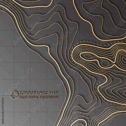 Map line of topography. Vector abstract topographic map concept with space for your copy