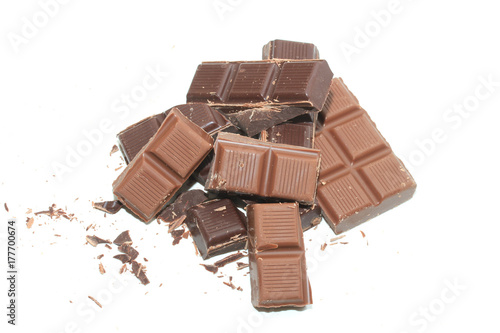 Pieces of chocolate bars