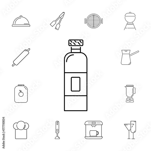 Bottle. Set of kitchen icons