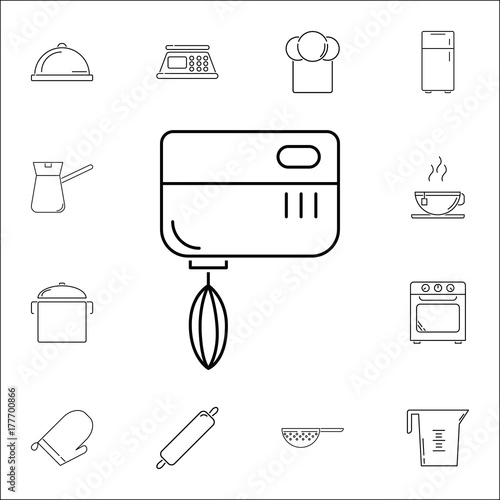 kitchen mixer. Set of kitchen icons photo