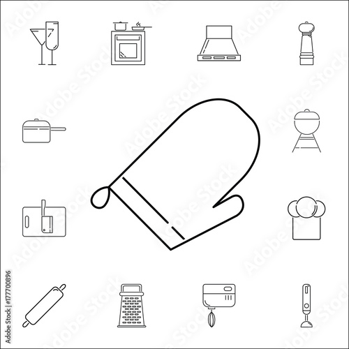 gloves. Set of kitchen icons