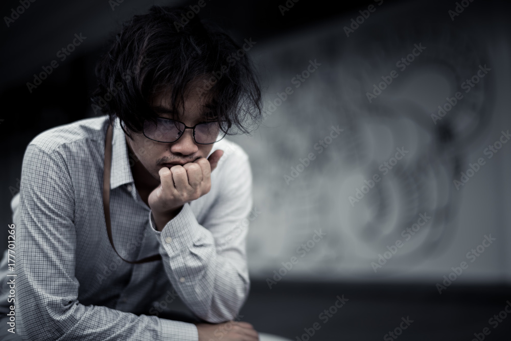 business man is stressed from his work. depression and anxiety concept. business man is stressed from his work. depression and anxiety concept.