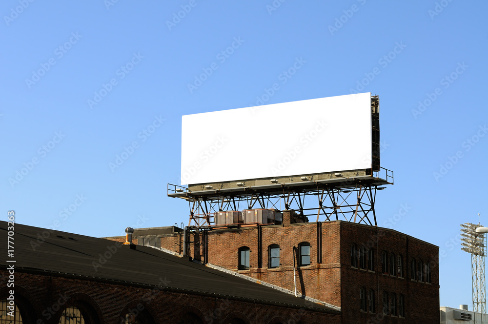 Blank Bulletin Billboard On Rooftop - obrazy, fototapety, plakaty 