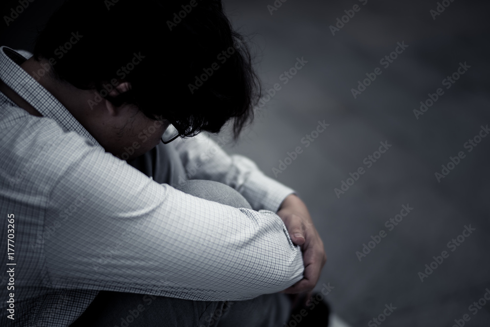 business man is stressed from his work. depression and anxiety concept. business man is stressed from his work. depression and anxiety concept.