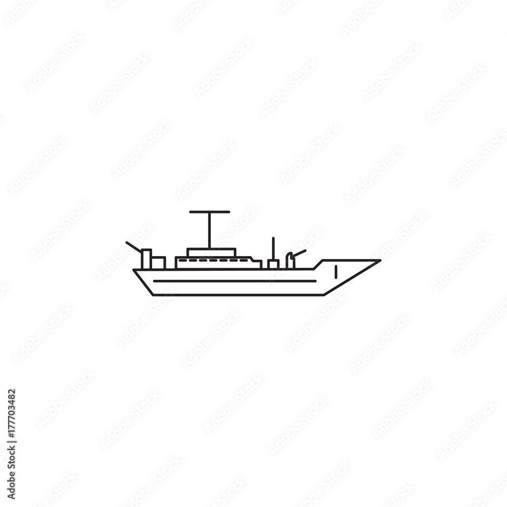 Battleship line icon