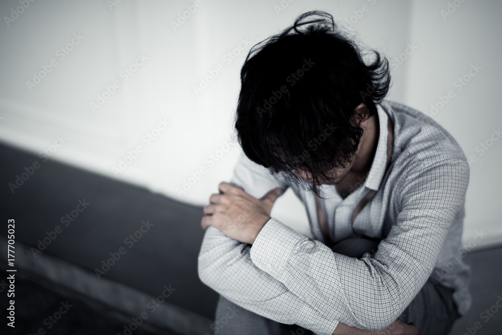 business man is stressed from his work. depression and anxiety concept. business man is stressed from his work. depression and anxiety concept.