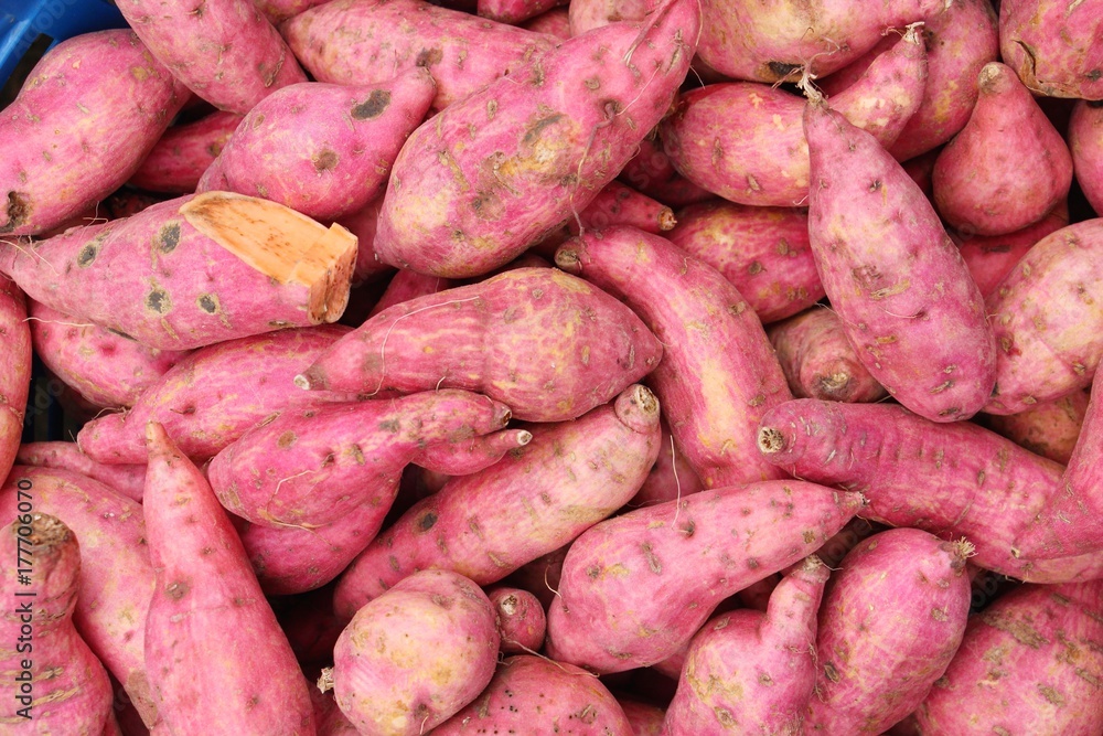 Fresh yam in the market for cooking Fresh yam in the market for cooking