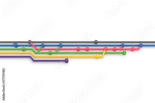 Obraz w ramie Abstract background of source code branch. 3d rendering.