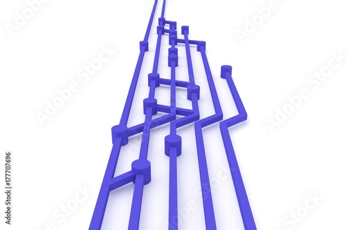 Obraz w ramie Abstract background of source code branch. 3d rendering.