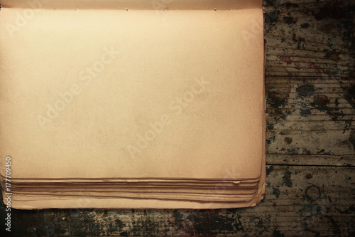 Old paper on wooden table